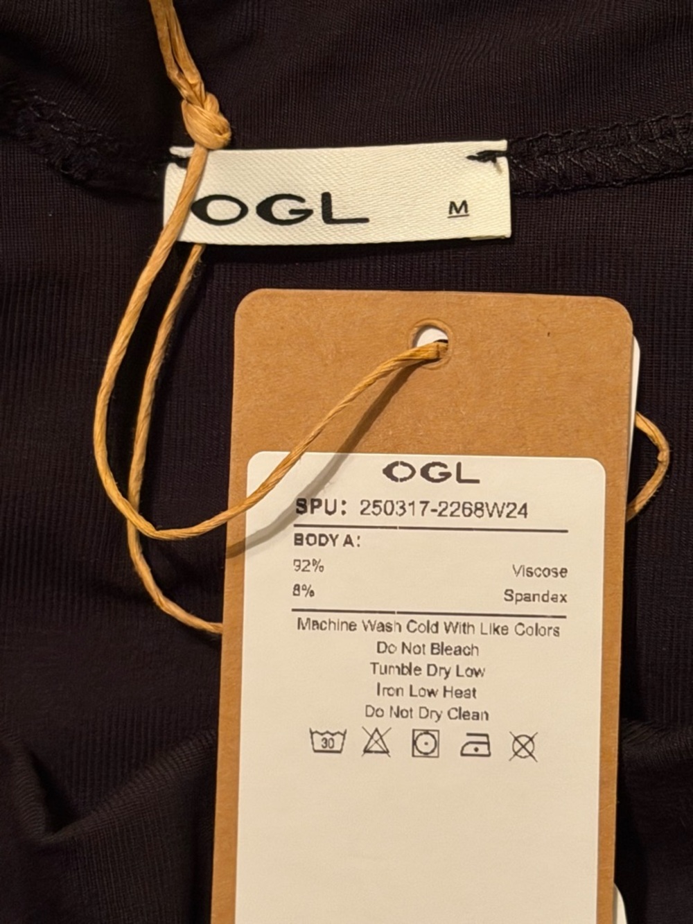 OGL Black Boatneck Flutter Sleeve Side Tucked Long Tee Size Medium - Picture 4 of 4